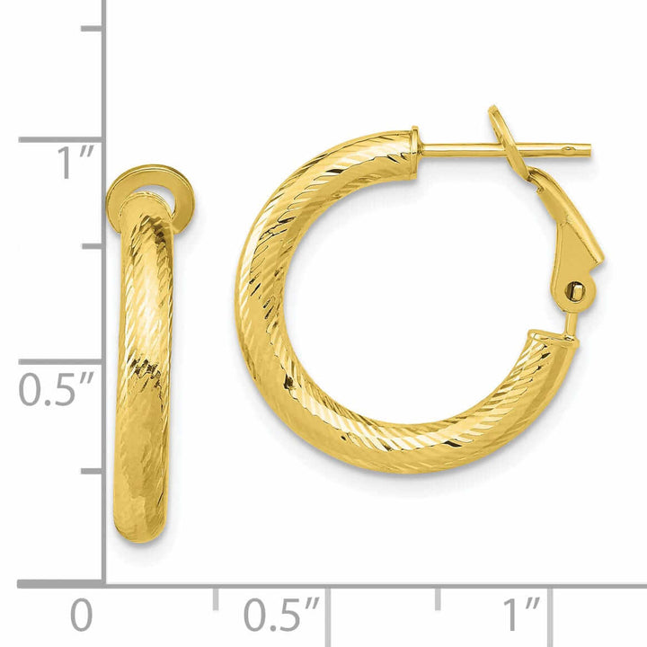 Lovely Rita's Earrings 10k Yellow Gold Round Omega Hoop Earrings