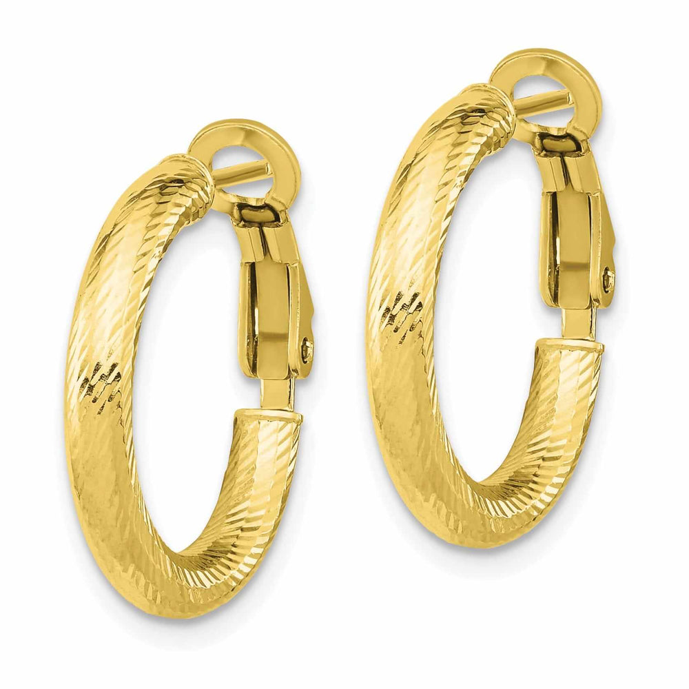 Lovely Rita's Earrings 10k Yellow Gold Round Omega Hoop Earrings