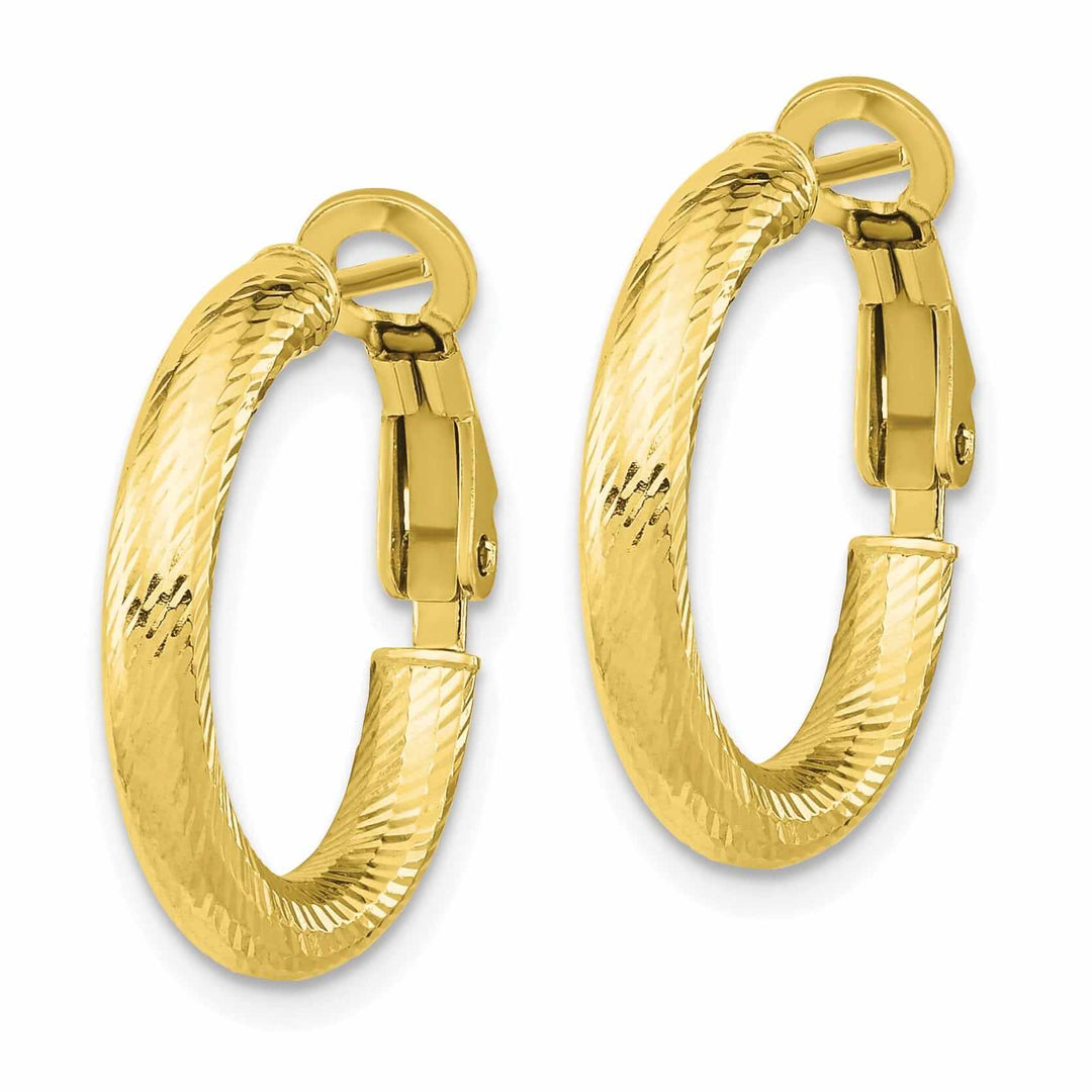 Lovely Rita's Earrings 10k Yellow Gold Round Omega Hoop Earrings