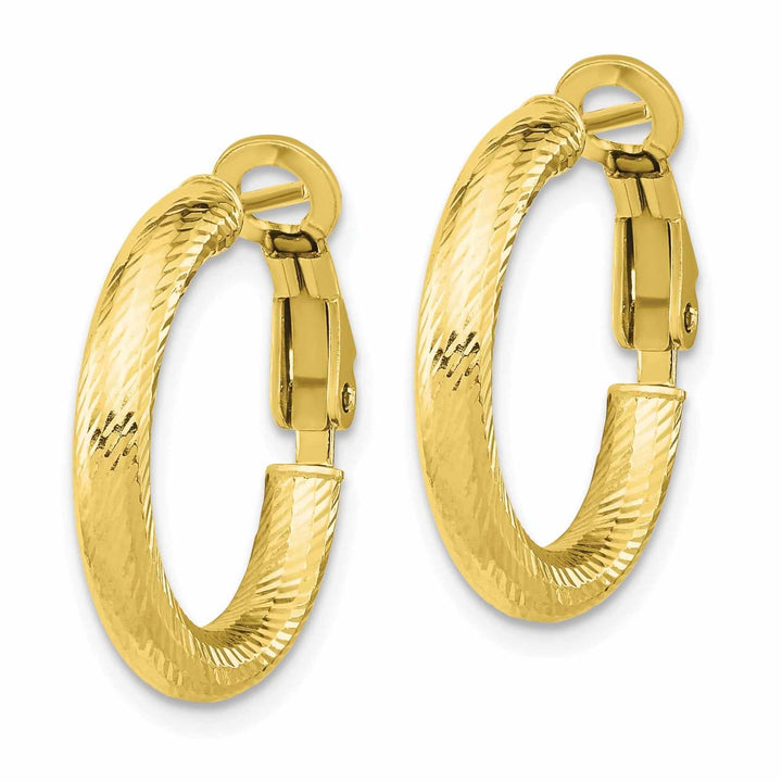 Lovely Rita's Earrings 10k Yellow Gold Round Omega Hoop Earrings