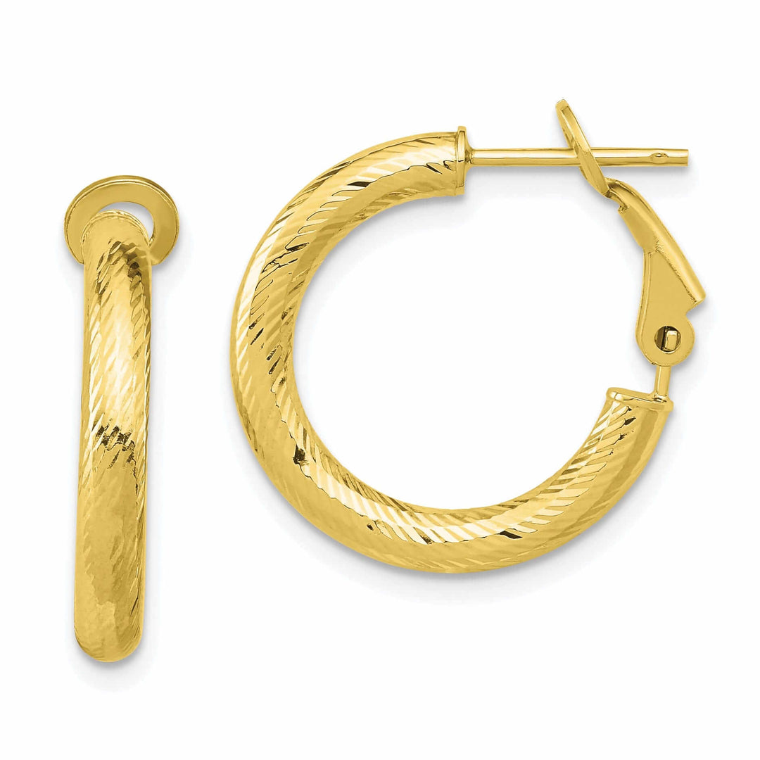 Lovely Rita's Earrings 10k Yellow Gold Round Omega Hoop Earrings