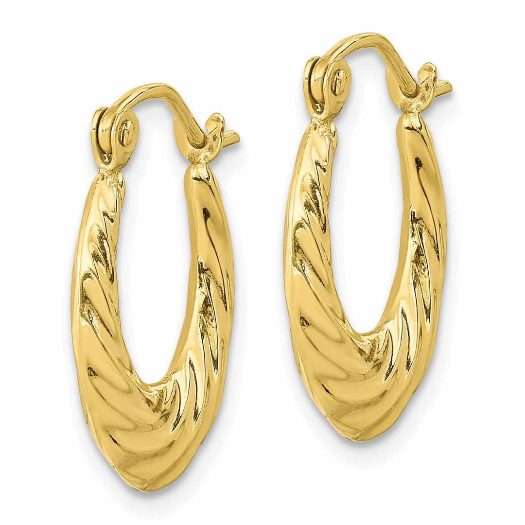 Lovely Rita's Earrings 10k Yellow Gold Small Fancy Hoop Earrings