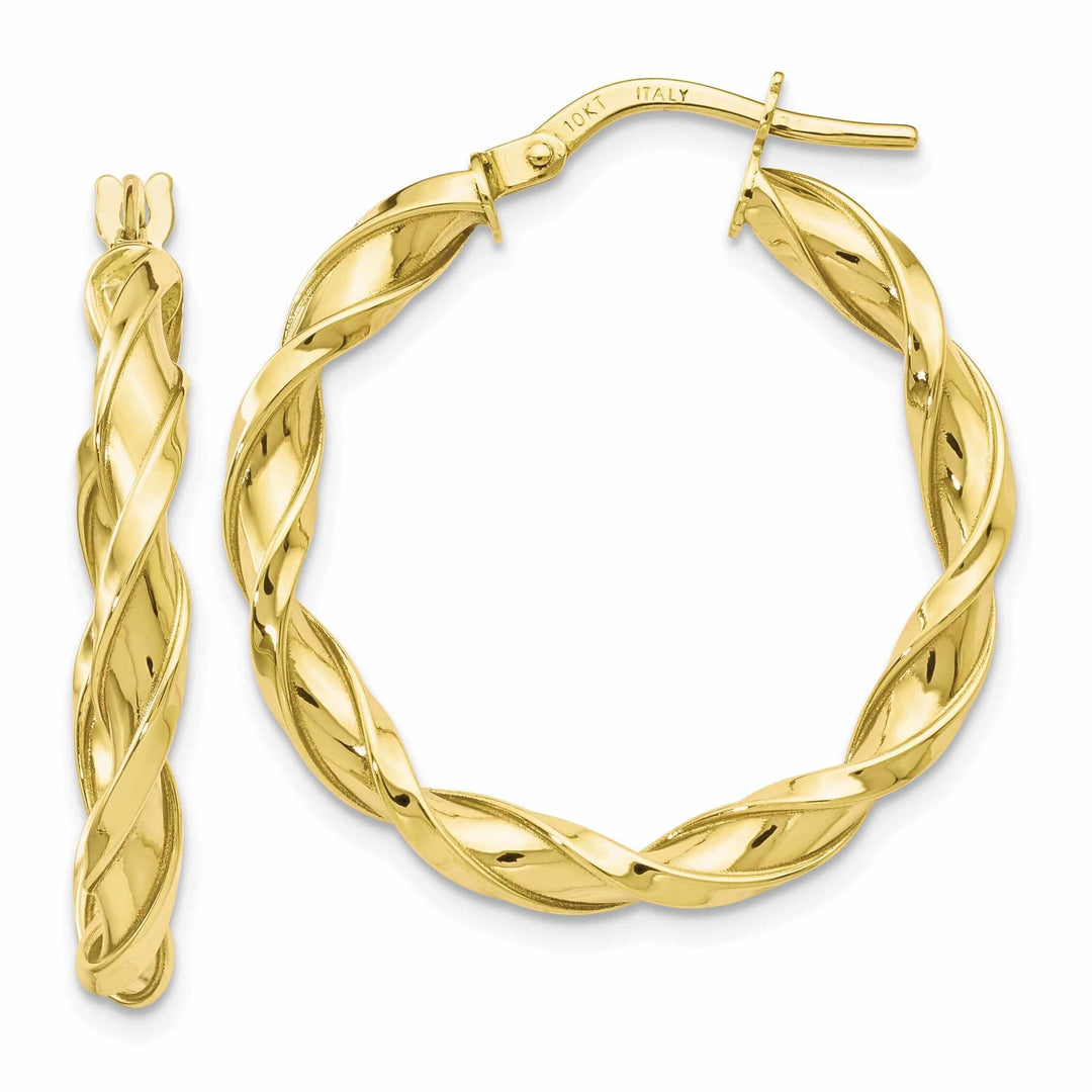 Lovely Rita's Earrings 10k Yellow Gold Twisted Hoop Earrings
