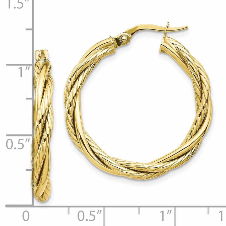 Lovely Rita's Earrings 10k Yellow Gold Twisted Hoop Earrings