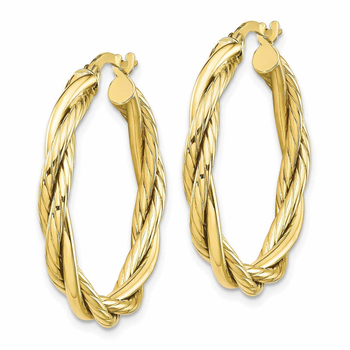 Lovely Rita's Earrings 10k Yellow Gold Twisted Hoop Earrings
