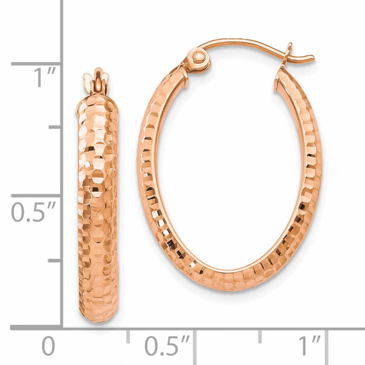 Lovely Rita's Earrings 10kt Rose Gold D.C Oval Hinged Hoop Earrings