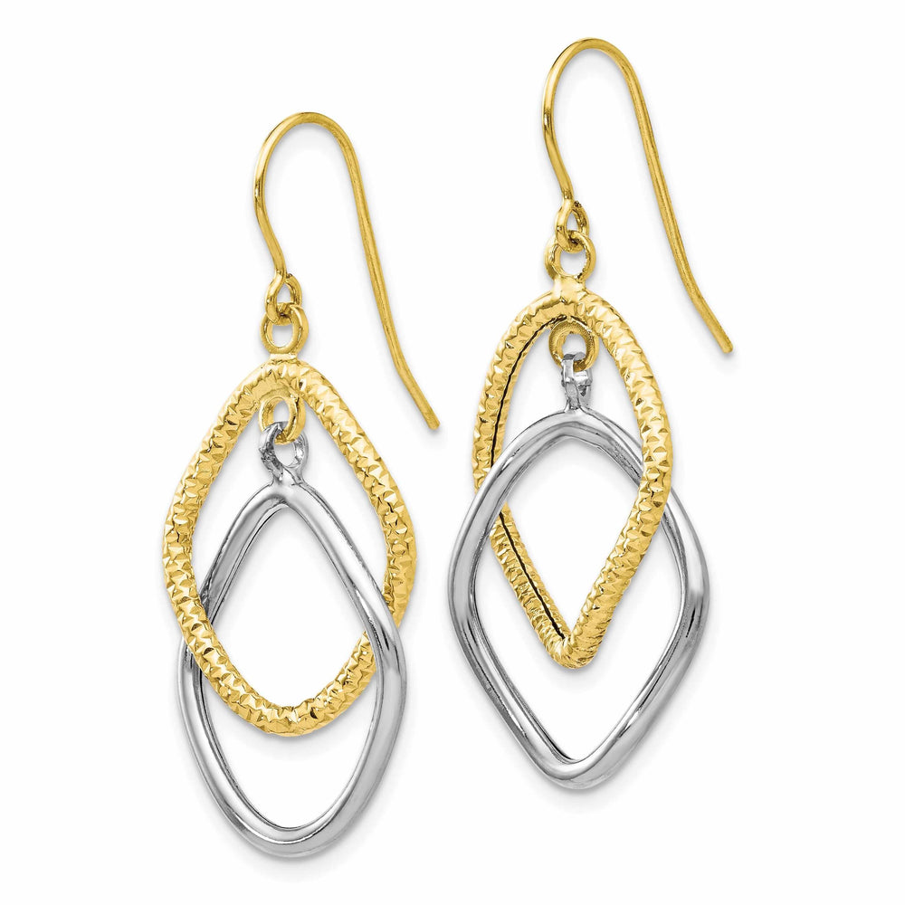 Lovely Rita's Earrings 10kt Two-tone Shepherd Hook Dangle Earrings