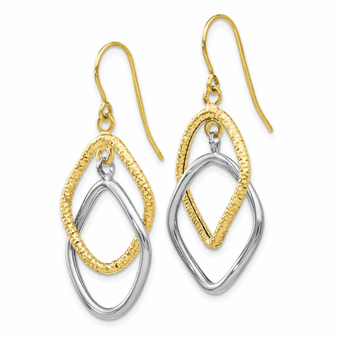 Lovely Rita's Earrings 10kt Two-tone Shepherd Hook Dangle Earrings