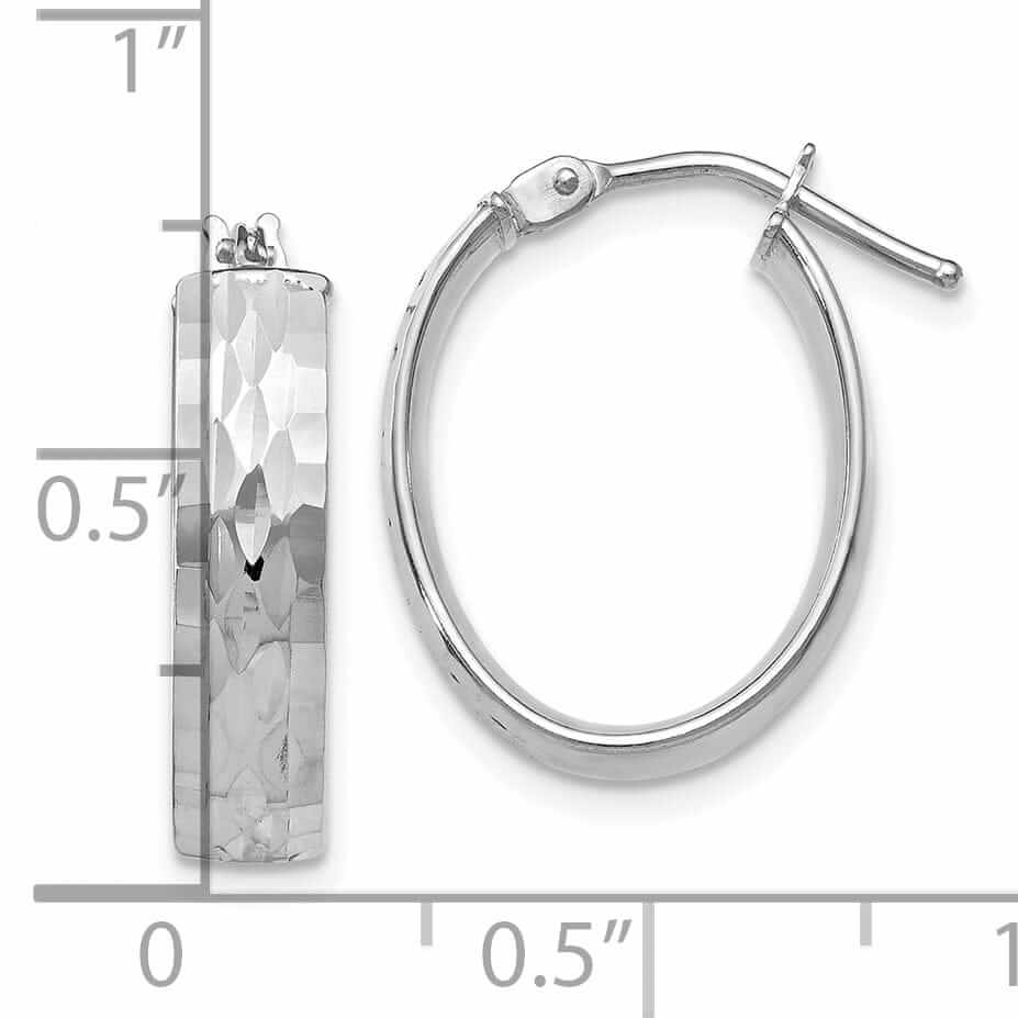 Lovely Rita's Earrings 10kt White Gold D.C Oval Hinged Hoop Earrings
