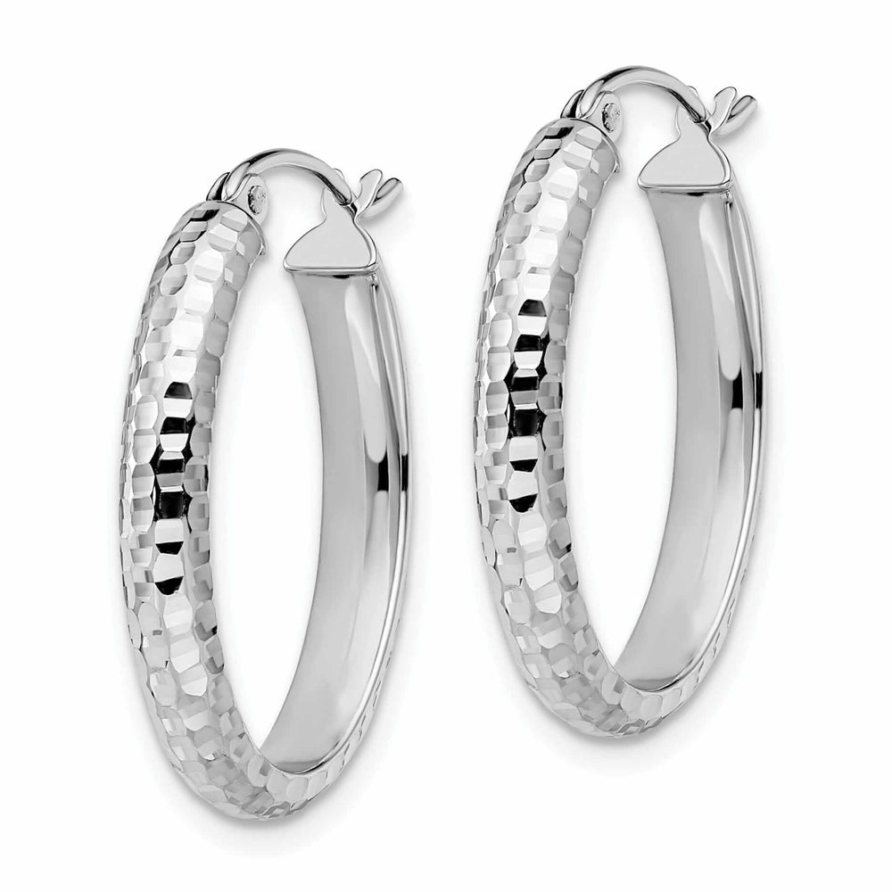 Lovely Rita's Earrings 10kt White Gold D.C Oval Hinged Hoop Earrings