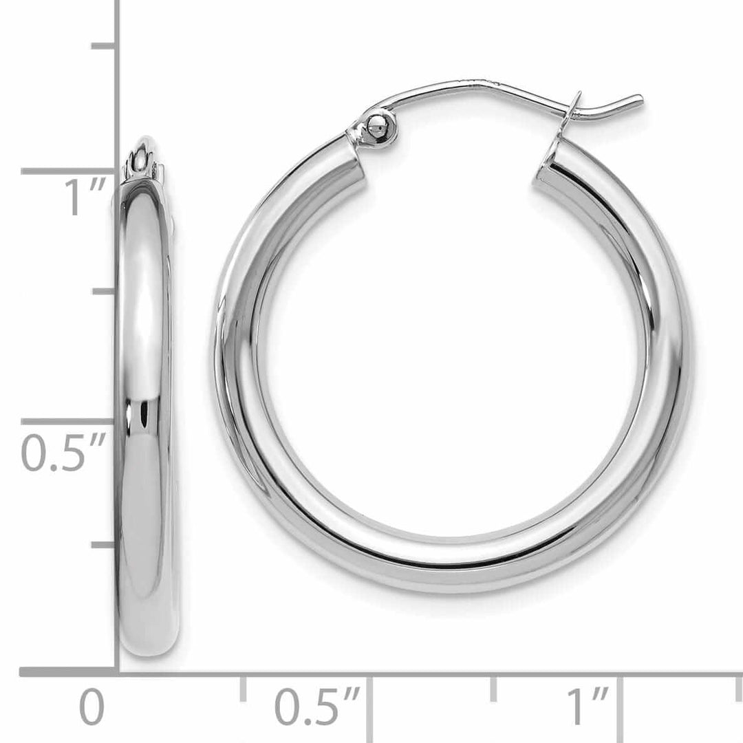 Lovely Rita's Earrings 10kt White Gold Polished Hinged Hoop Earrings
