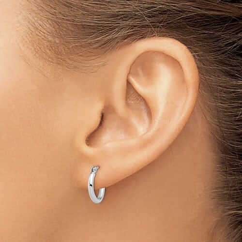 Lovely Rita's Earrings 10kt White Gold Polished Hinged Hoop Earrings