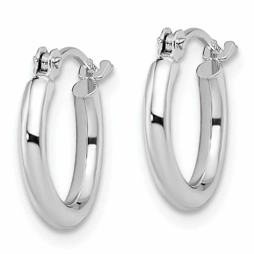 Lovely Rita's Earrings 10kt White Gold Polished Hinged Hoop Earrings