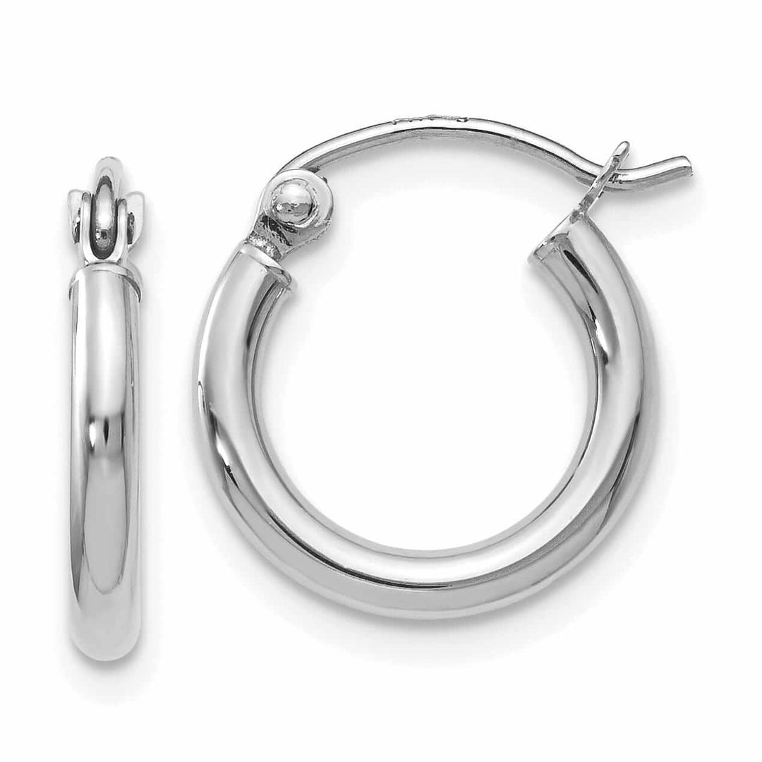 Lovely Rita's Earrings 10kt White Gold Polished Hinged Hoop Earrings