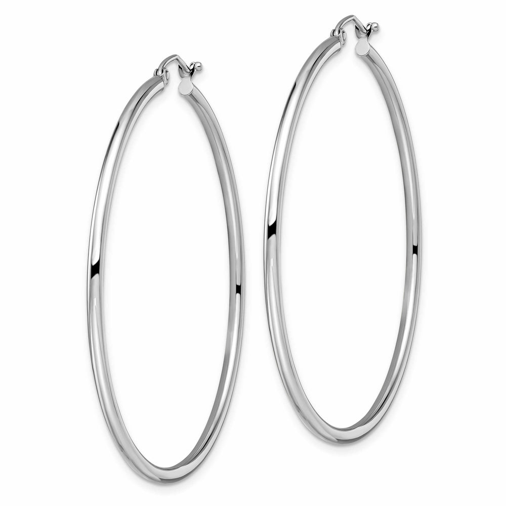 Lovely Rita's Earrings 10kt White Gold Polished Hinged Hoop Earrings