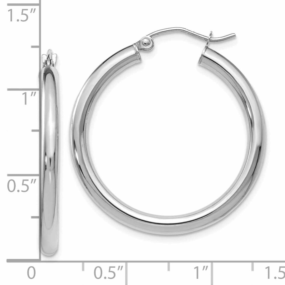 Lovely Rita's Earrings 10kt White Gold Polished Hinged Hoop Earrings