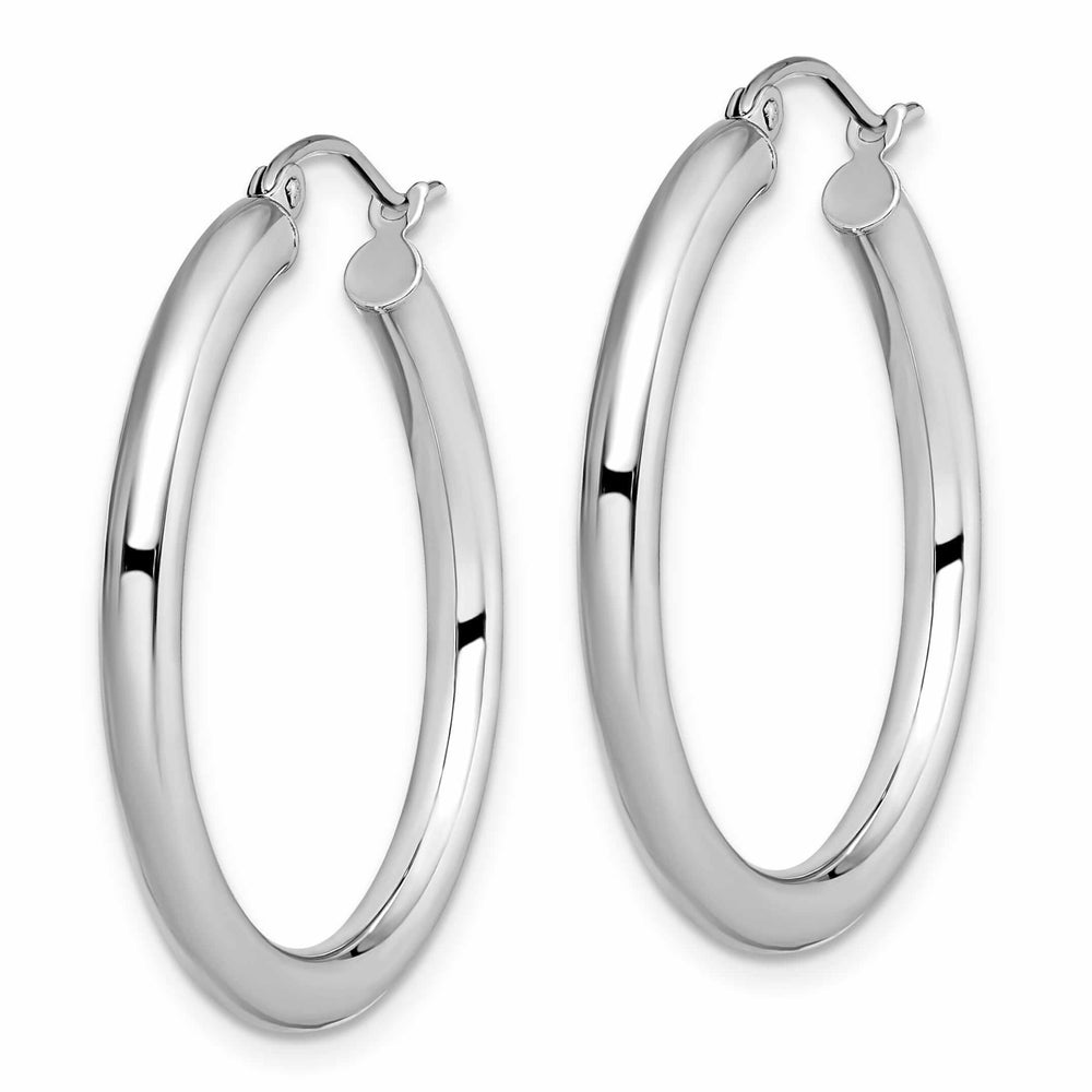 Lovely Rita's Earrings 10kt White Gold Polished Hinged Hoop Earrings