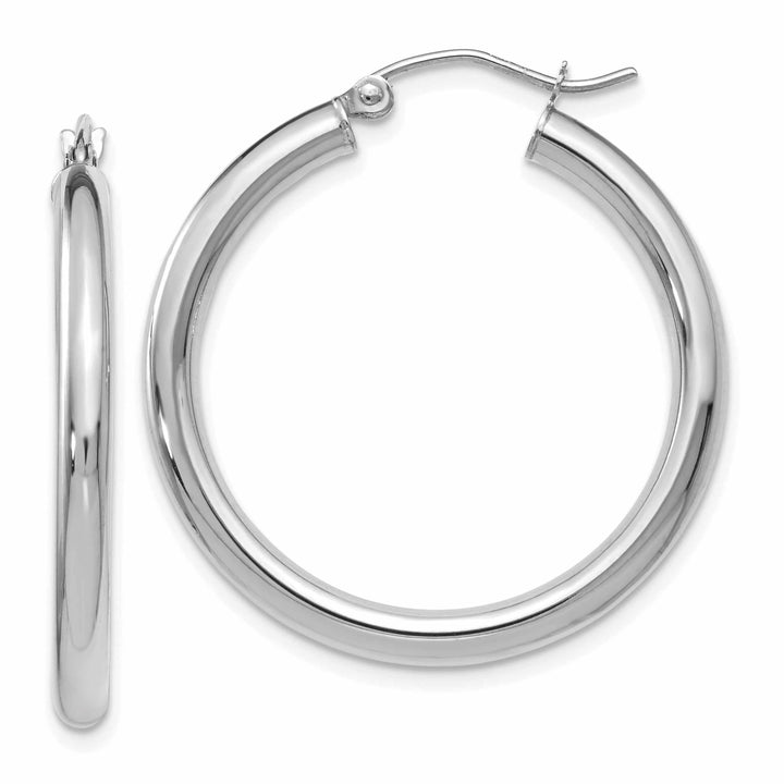Lovely Rita's Earrings 10kt White Gold Polished Hinged Hoop Earrings