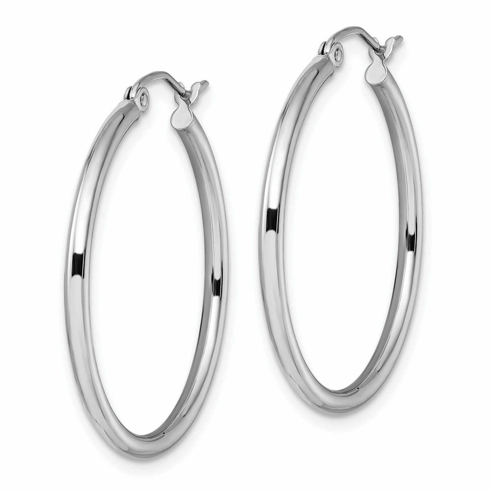 Lovely Rita's Earrings 10kt White Gold Polished Hinged Hoop Earrings