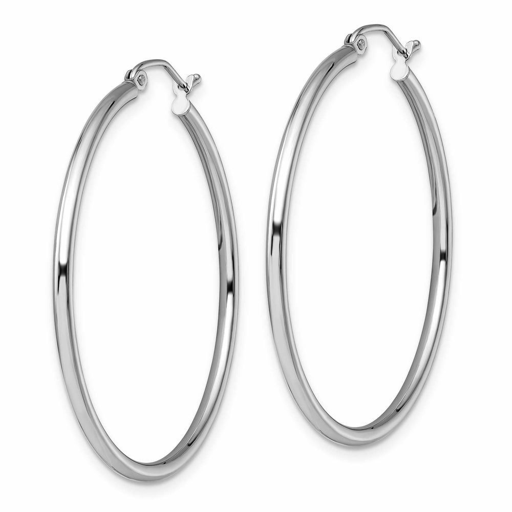 Lovely Rita's Earrings 10kt White Gold Polished Hinged Hoop Earrings