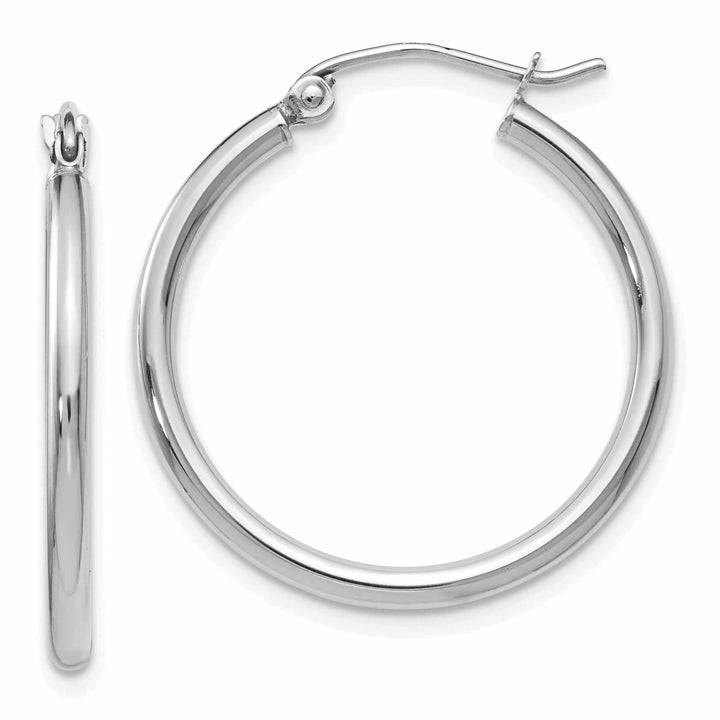 Lovely Rita's Earrings 10kt White Gold Polished Hinged Hoop Earrings