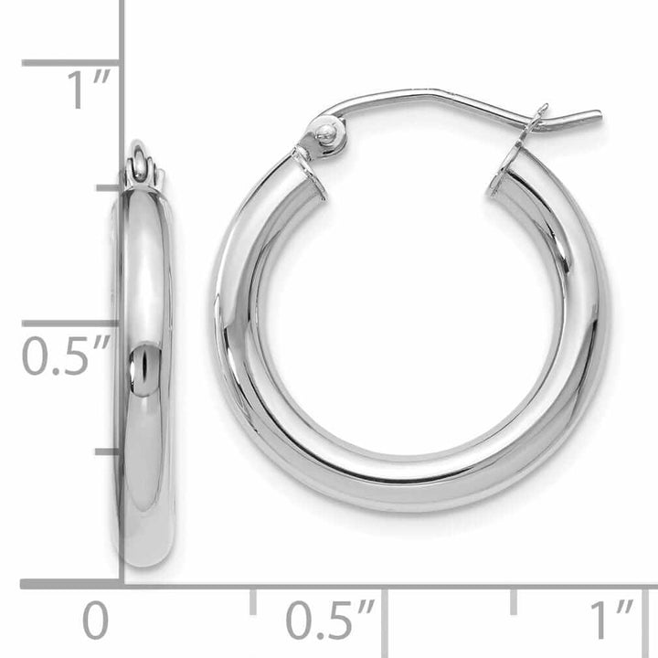 Lovely Rita's Earrings 10kt White Gold Polished Hinged Hoop Earrings