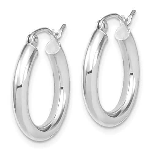 Lovely Rita's Earrings 10kt White Gold Polished Hinged Hoop Earrings