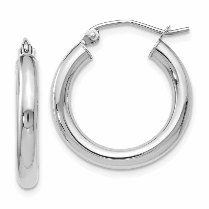 Lovely Rita's Earrings 10kt White Gold Polished Hinged Hoop Earrings