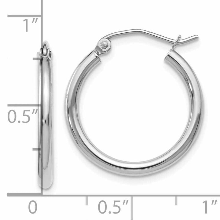 Lovely Rita's Earrings 10kt White Gold Polished Hinged Hoop Earrings