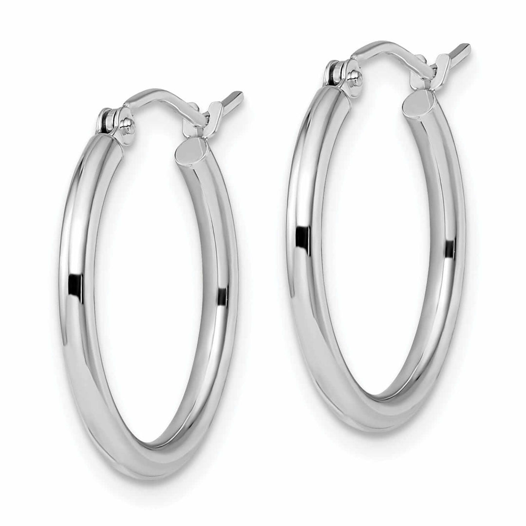 Lovely Rita's Earrings 10kt White Gold Polished Hinged Hoop Earrings