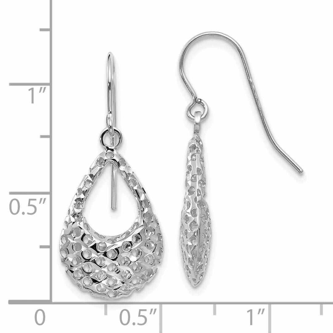 Lovely Rita's Earrings 10kt White Gold Shepherd Hook Dangle Earrings