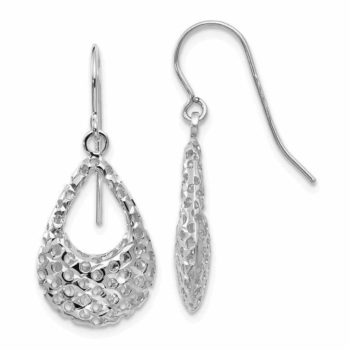 Lovely Rita's Earrings 10kt White Gold Shepherd Hook Dangle Earrings