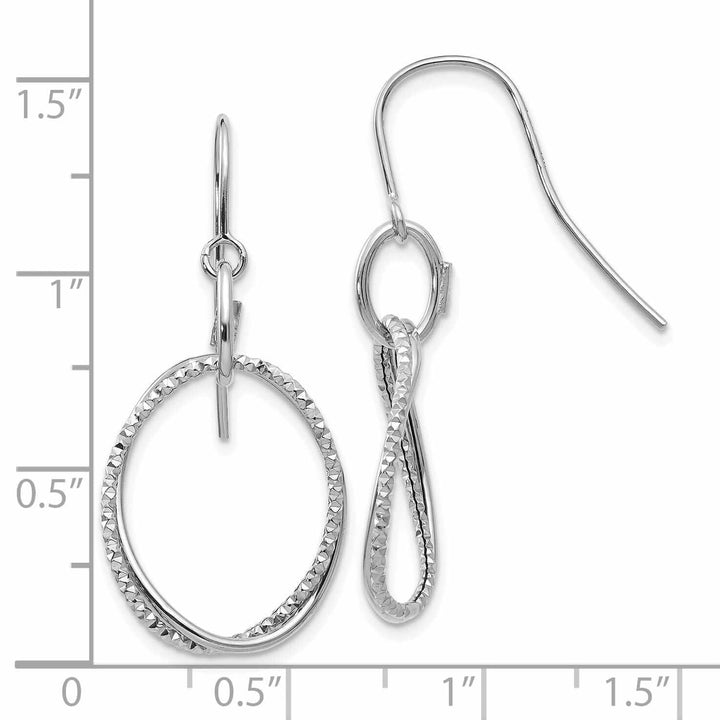 Lovely Rita's Earrings 10kt White Gold Textured Shepherd Hook Earrings