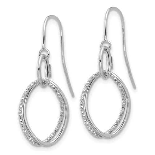 Lovely Rita's Earrings 10kt White Gold Textured Shepherd Hook Earrings