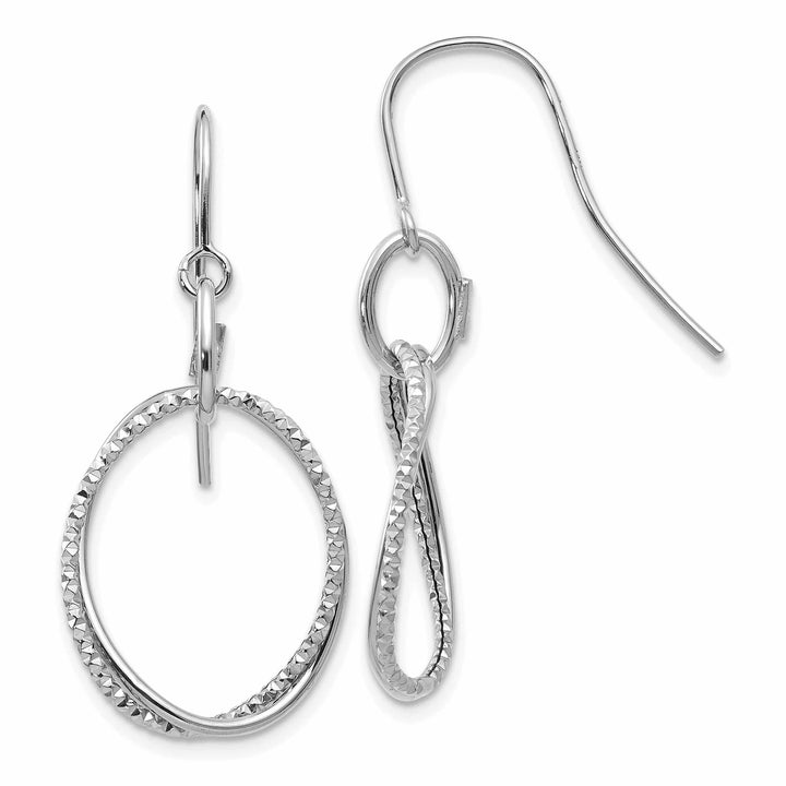 Lovely Rita's Earrings 10kt White Gold Textured Shepherd Hook Earrings