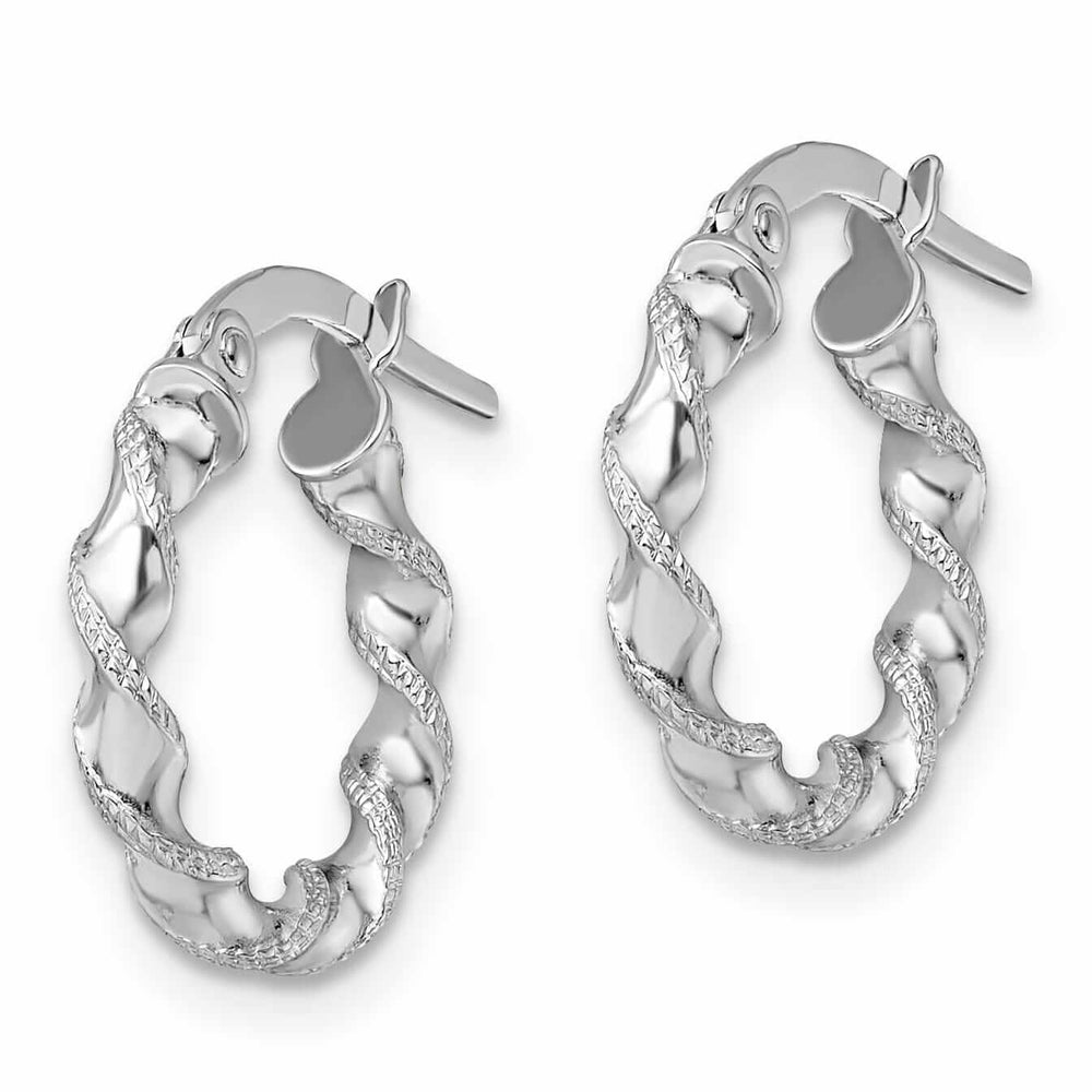 Lovely Rita's Earrings 10kt White Gold Twisted Hinged Hoop Earrings
