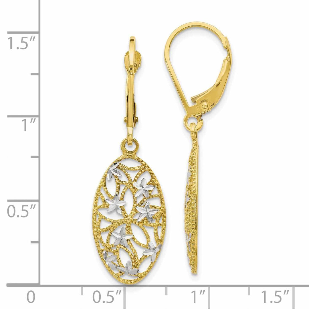 Lovely Rita's Earrings 10kt Yellow Gold D.C Leverback Dangle Earrings