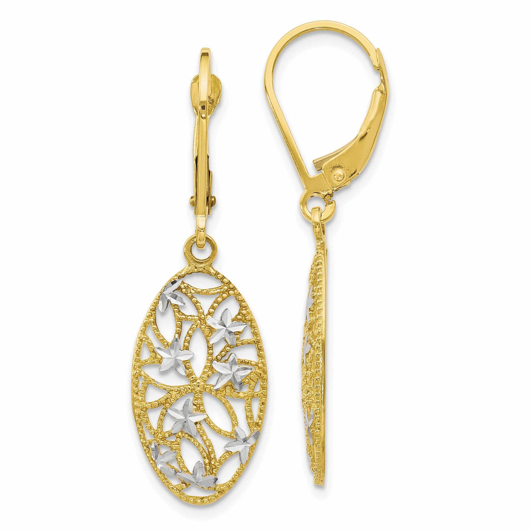 Lovely Rita's Earrings 10kt Yellow Gold D.C Leverback Dangle Earrings