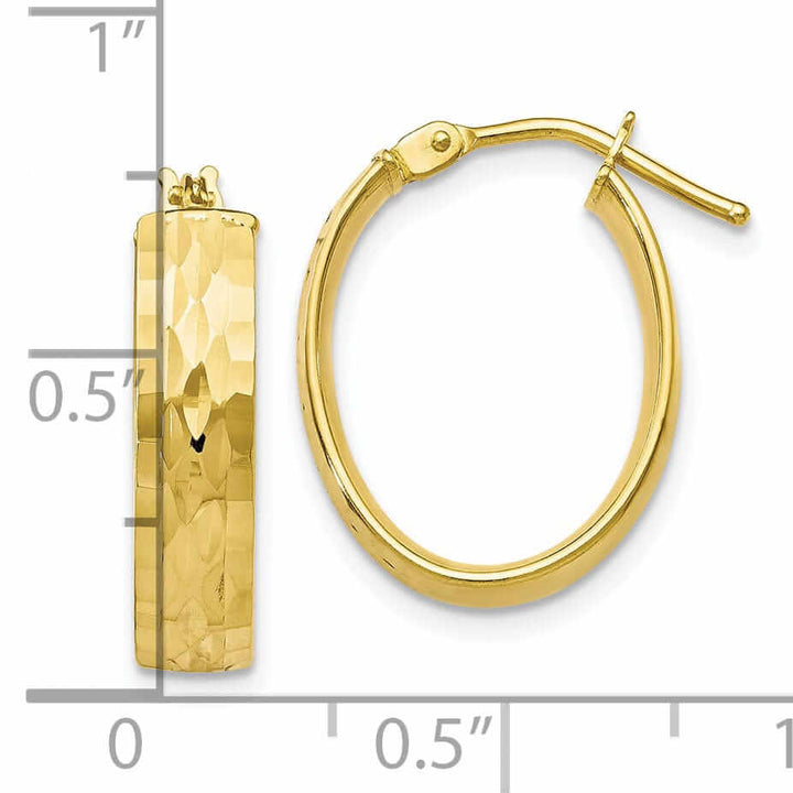 Lovely Rita's Earrings 10kt Yellow Gold D.C Oval Hinged Hoop Earrings