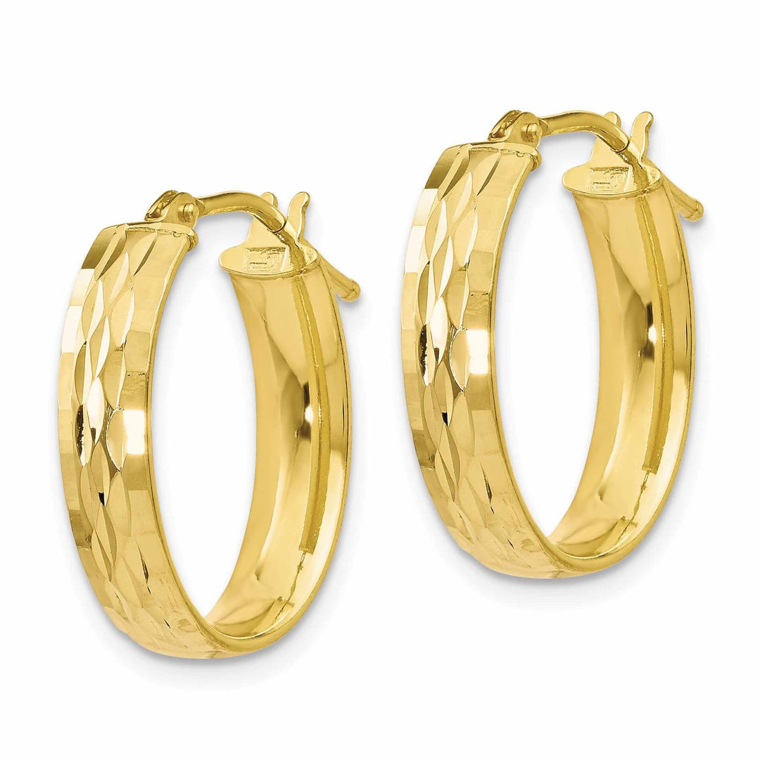 Lovely Rita's Earrings 10kt Yellow Gold D.C Oval Hinged Hoop Earrings