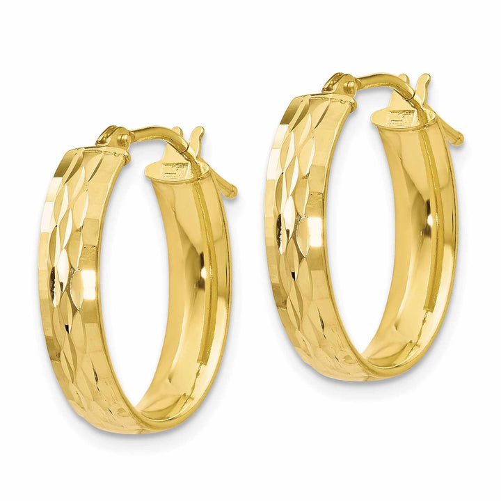 Lovely Rita's Earrings 10kt Yellow Gold D.C Oval Hinged Hoop Earrings