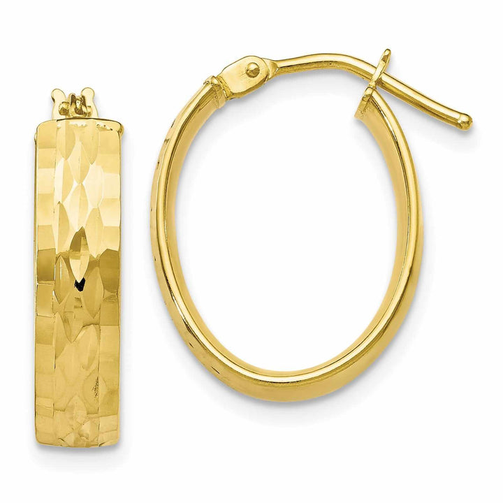 Lovely Rita's Earrings 10kt Yellow Gold D.C Oval Hinged Hoop Earrings