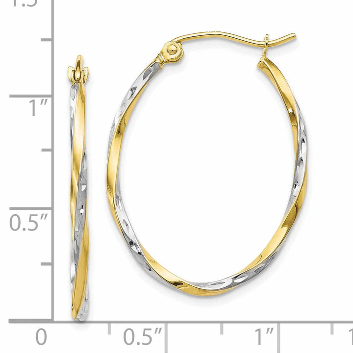 Lovely Rita's Earrings 10kt Yellow Gold Oval Hinged Hoop Earrings