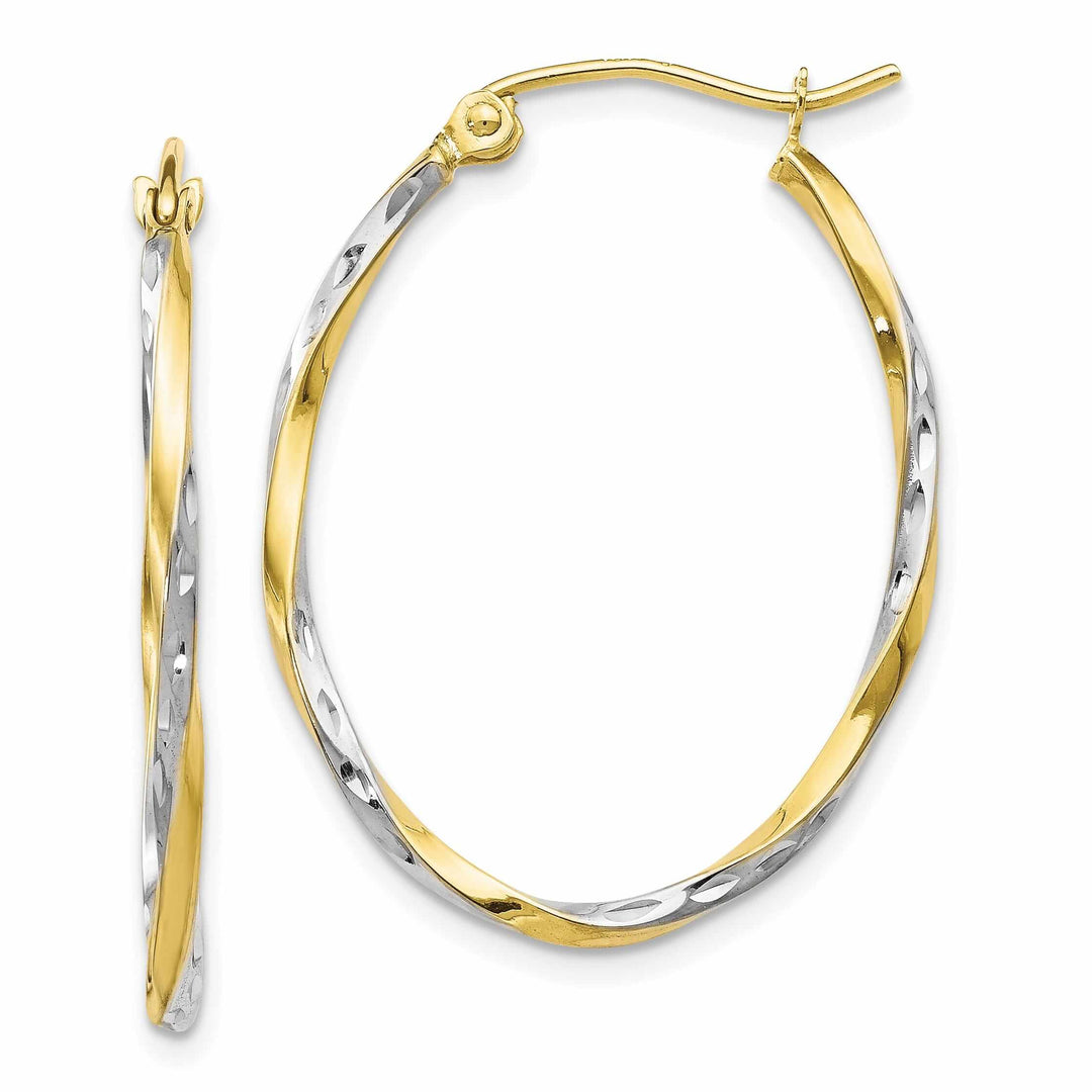 Lovely Rita's Earrings 10kt Yellow Gold Oval Hinged Hoop Earrings