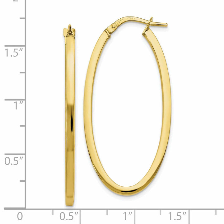 Lovely Rita's Earrings 10kt Yellow Gold Oval Hinged Hoop Earrings