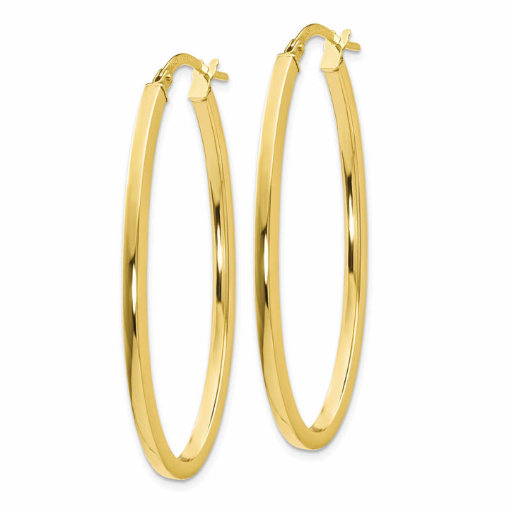 Lovely Rita's Earrings 10kt Yellow Gold Oval Hinged Hoop Earrings