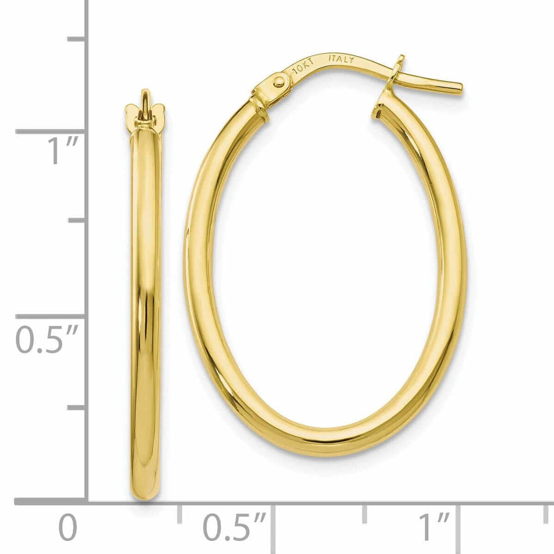 Lovely Rita's Earrings 10kt Yellow Gold Oval Hinged Hoop Earrings