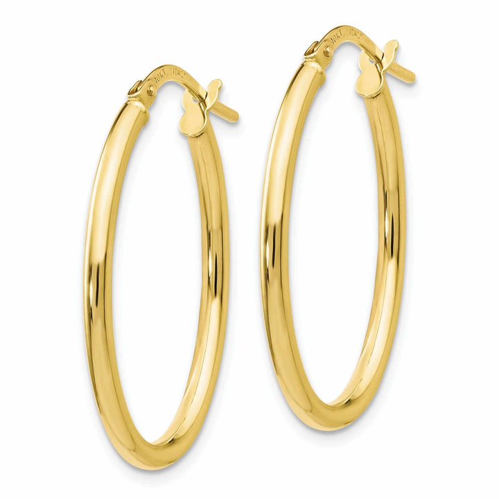 Lovely Rita's Earrings 10kt Yellow Gold Oval Hinged Hoop Earrings