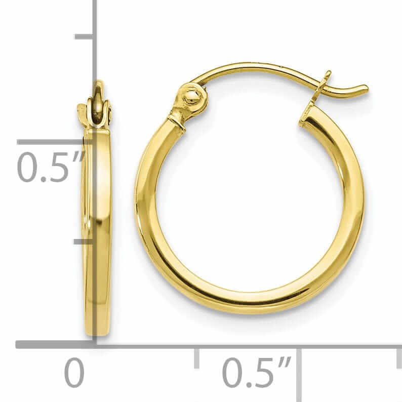 Lovely Rita's Earrings 10kt Yellow Gold Polished Hinged Hoop Earrings