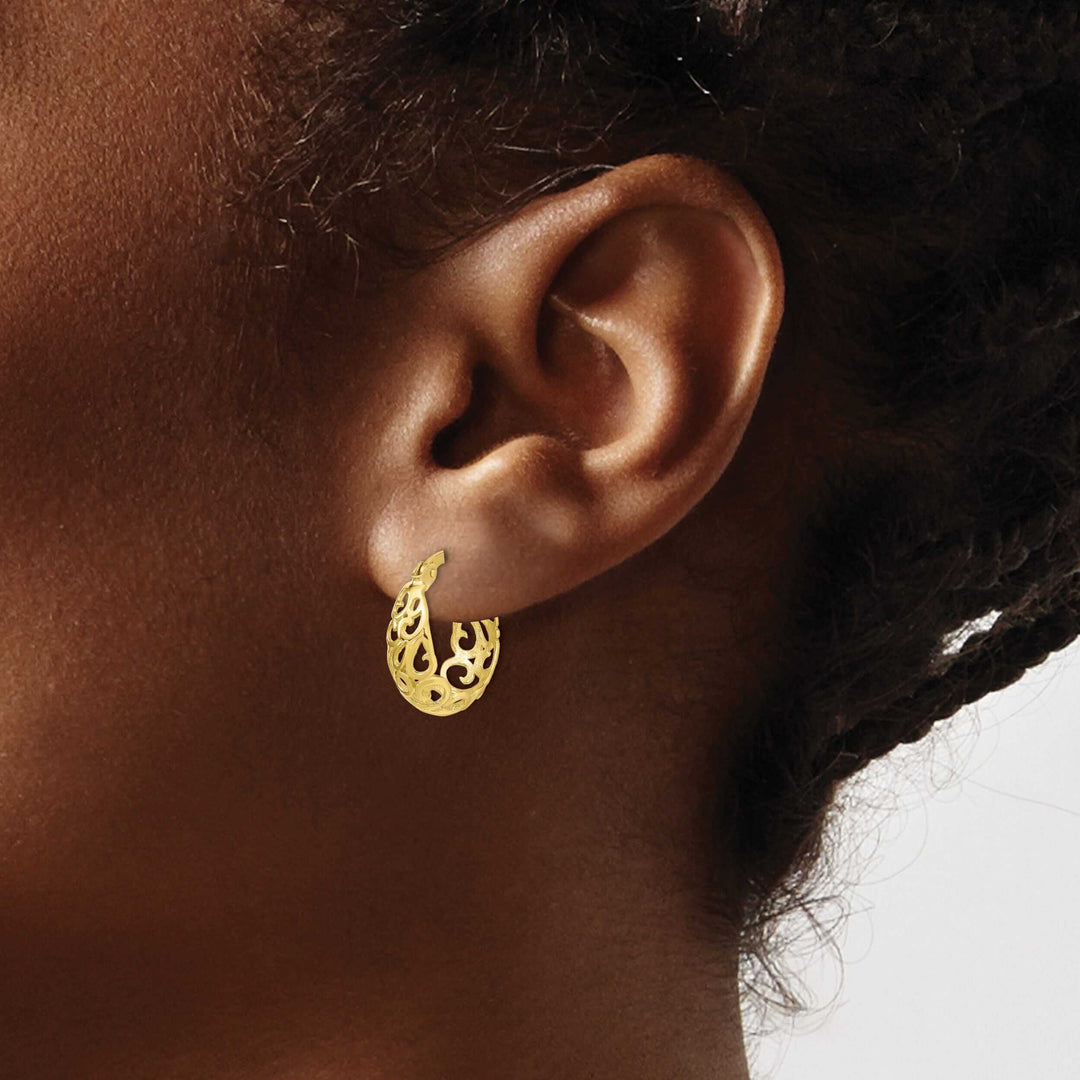 Lovely Rita's Earrings 10kt Yellow Gold Polished Hinged Hoop Earrings